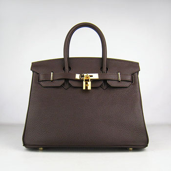 Hermes Birkin 30Cm Togo Leather Handbags Dark Coffee Gold